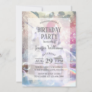 Regenboog galaxy kat rijden eenhoorn in de ruimte. kaart