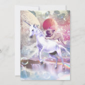 Regenboog galaxy pug rijden eenhoorn in de ruimte. kaart (Achterkant)