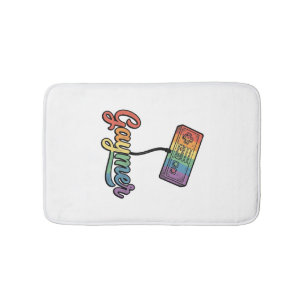 Regenboog Gamer Vector Shirt Ontwerp_1 Badmat