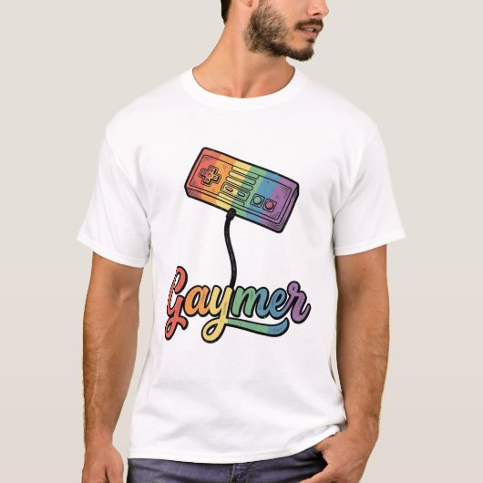 Regenboog Gamer Vector T-shirt Ontwerp_1 (Voorkant)
