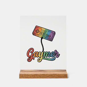Regenboog Gamer Vector T-shirt Ontwerp_1 Acryl Bord