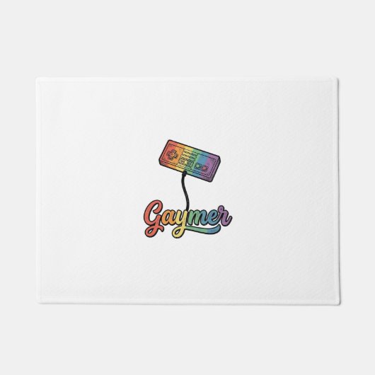 Regenboog Gamer Vector T-shirt Ontwerp_1 Deurmat (Voorkant)