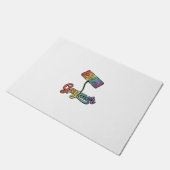 Regenboog Gamer Vector T-shirt Ontwerp_1 Deurmat (Schuin)
