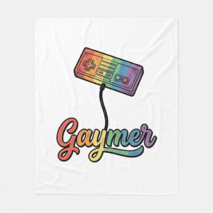 Regenboog Gamer Vector T-shirt Ontwerp_1 Fleece Deken