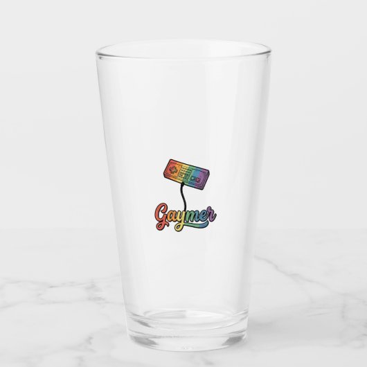 Regenboog Gamer Vector T-shirt Ontwerp_1 Glas (Voorkant)