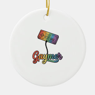 Regenboog Gamer Vector T-shirt Ontwerp_1 Keramisch Ornament