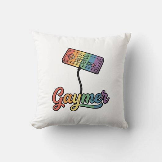 Regenboog Gamer Vector T-shirt Ontwerp_1 Kussen (Voorkant)