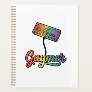 Regenboog Gamer Vector T-shirt Ontwerp_1 Planner