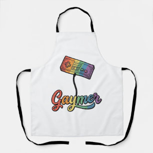 Regenboog Gamer Vector T-shirt Ontwerp_1 Schort