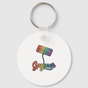 Regenboog Gamer Vector T-shirt Ontwerp_1 Sleutelhanger