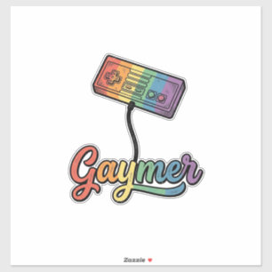 Regenboog Gamer Vector T-shirt Ontwerp_1 Sticker
