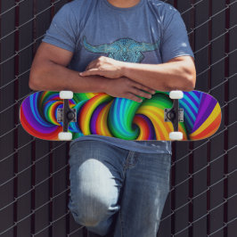 Regenboog Gedraaide Tornado Wervelwind - Optische Persoonlijk Skateboard