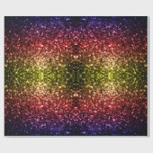 Regenboog geel rood paars glittersparels glinstert cadeaupapier (Vlak)