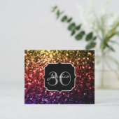 Regenboog geel rood paars namaak glitters Monogram Kaart (Staand voorkant)