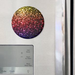 Regenboog geel rood paars namaak glitters schitter magneet
