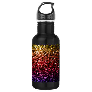 Regenboog geel rood paars namaak glitters schitter waterfles