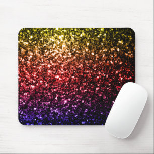 Regenboog geel rood paars namaak glittersparels gl muismat