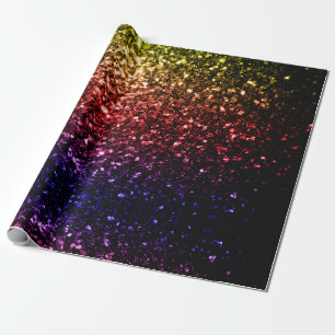Regenboog geel rood paars nepschittertje glinstert cadeaupapier