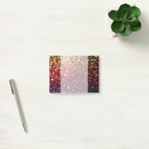 Regenboog geel rood paars nepschittertjes glinster post-it® notes