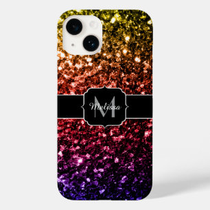 Regenboog geel rood paars nepsparkling Monogram Case-Mate iPhone Case