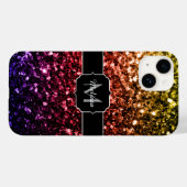 Regenboog geel rood paars nepsparkling Monogram Case-Mate iPhone Case (Achterkant (horizontaal))