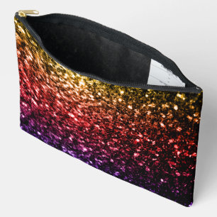 Regenboog geel rood paarse faux fonkels etui