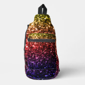 Regenboog geel rood paarse faux fonkels sling bag (Voorkant)