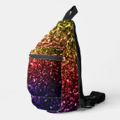 Regenboog geel rood paarse faux fonkels sling bag (Rechterhoek)