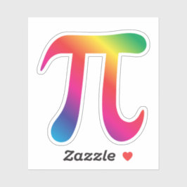 Regenboog gekleurd pi symbool sticker
