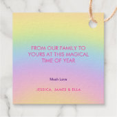 Regenboog gekleurde achtergrond Merry Christmas Go Bedankjes Labels (Achterkant)