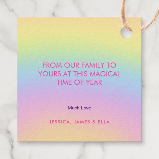 Regenboog gekleurde achtergrond Merry Christmas Go Bedankjes Labels (Achterkant)