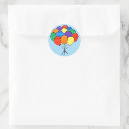 Regenboog gekleurde ballonnen Illustratie stickers (Tas)