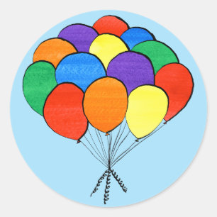 Regenboog gekleurde ballonnen Illustratie stickers
