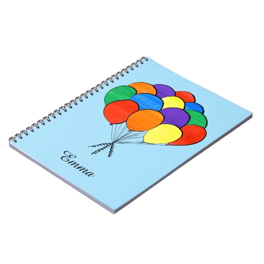 Regenboog Gekleurde Ballons met het Notitieboekje Notitieboek (Linkerzijde)