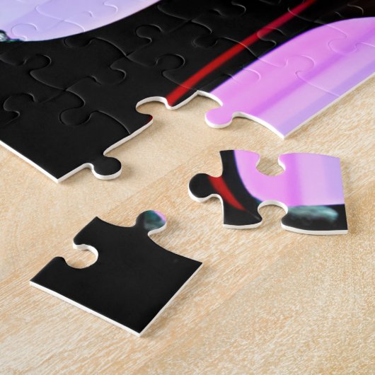 Regenboog gekleurde boom en hemel legpuzzel (Zijkant)