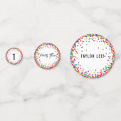 Regenboog Gekleurde Confetti decor voor Verjaardag (Achterkanten)