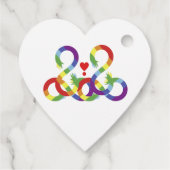 Regenboog, gekleurde handen bedankjes labels (Achterkant)