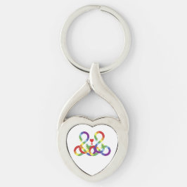 Regenboog, gekleurde handen. Metalen Sleutelhanger