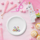 Regenboog, gekleurde handen papieren bordje (Feest)