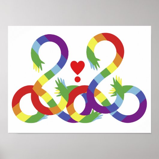 Regenboog, gekleurde handen poster (Voorkant)