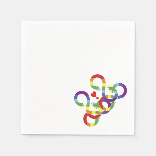 Regenboog, gekleurde handen servet (Voorkant)