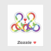 Regenboog, gekleurde handen sticker (Vel)