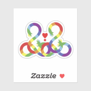 Regenboog, gekleurde handen sticker