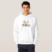 Regenboog, gekleurde handen. T-shirt (Voorkant volledig)