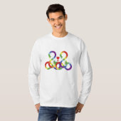 Regenboog, gekleurde handen. T-shirt (Voorkant volledig)