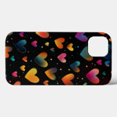 Regenboog Gekleurde Harten Galaxy Black Achtergron Case-Mate iPhone Case (Achterkant (horizontaal))