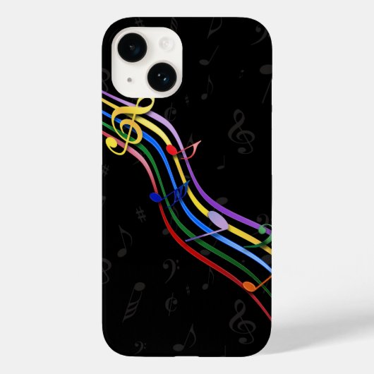 Regenboog gekleurde muziek Case-Mate iPhone case (Achterkant)