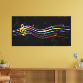 Regenboog Gekleurde Muzieknoten canvas kunst (Insitu (Woonkamer))