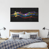 Regenboog Gekleurde Muzieknoten canvas kunst (Insitu (Slaapkamer))