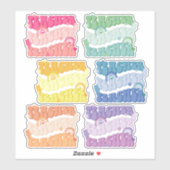 Regenboog gekleurde Retro Teacher Vinyl Sticker Pa (Vel)